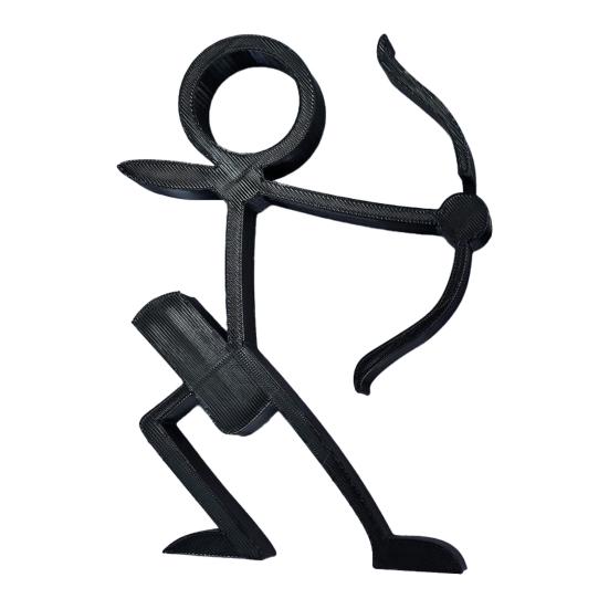 Напечатанный на 3D-принтере держатель для карандашей, черный стенд для демонстрации ручек в виде человечка, органайзер для карандашей «Воин-человечек» для дома, офиса, настольный аксессуар