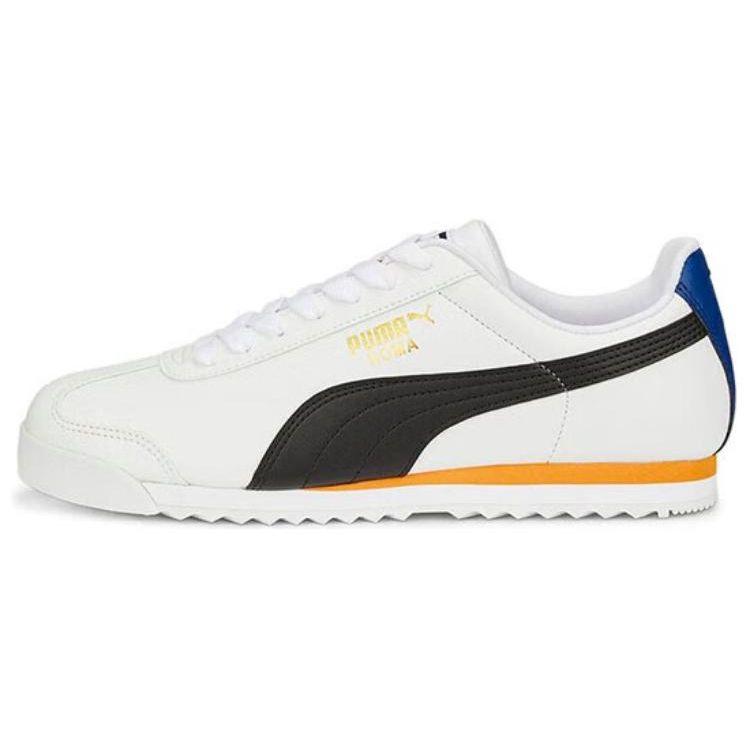 Puma Roma Basic Plus White Black Orange Brick Unisex Sneakers 369571-42