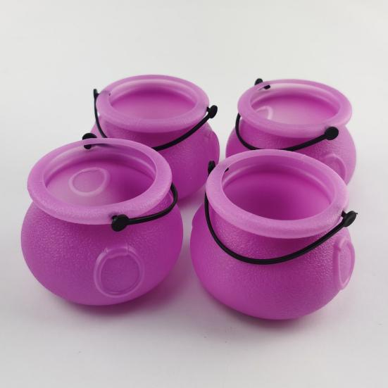 12 шт. ведерок для конфет на Хэллоуин, черный пластиковый котел для ведьмы, чайник, держатель для подарков на Хэллоуин для вечеринок, украшения для домашнего праздника