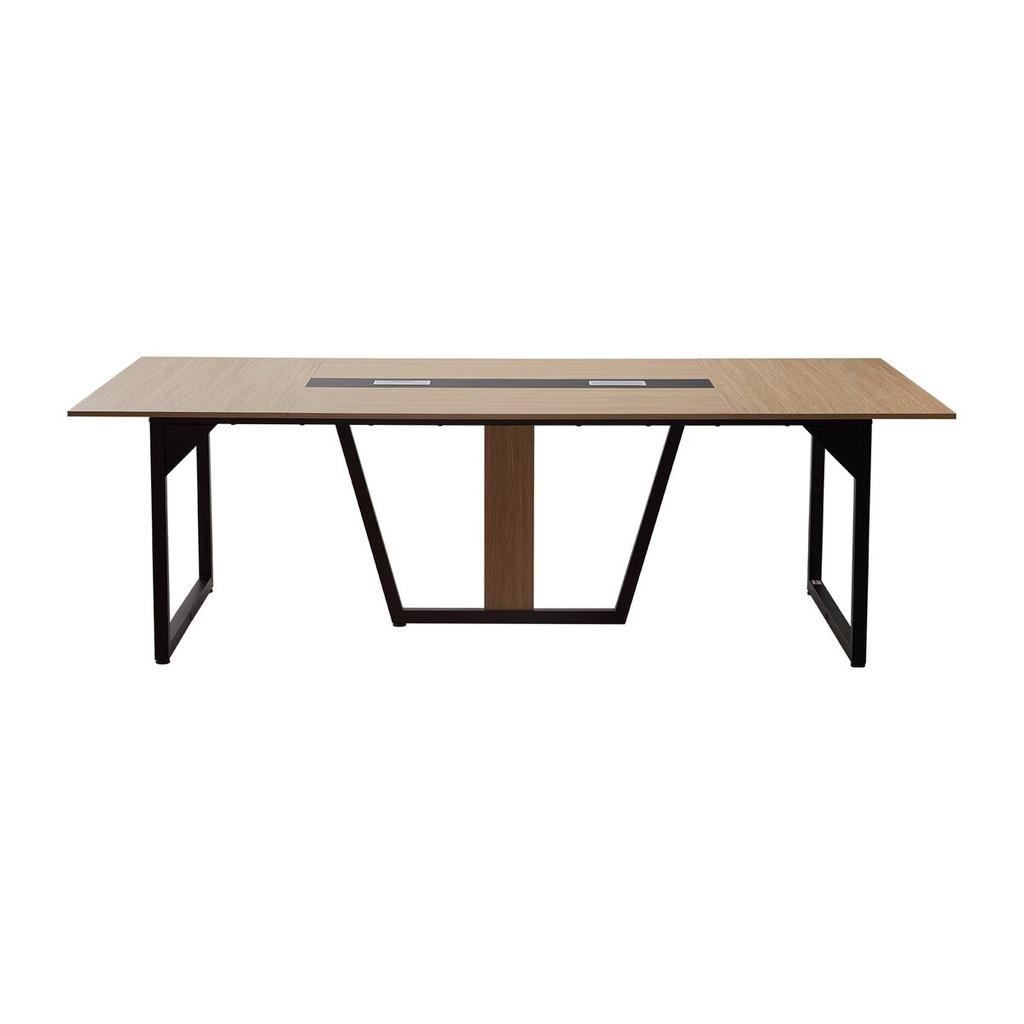 Conference Table, 2400 mm Office Meeting Table for 10 Person, Modern Rectangle Seminar Desk with Metal Legs, Large Meeting Desk Ideal for Office,