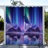 1PC Starry Aurora Waterproof Outdoor Curtain Light Filtering Polyester Garden Drape For Patio Porch Gazebo Decor Include Hook