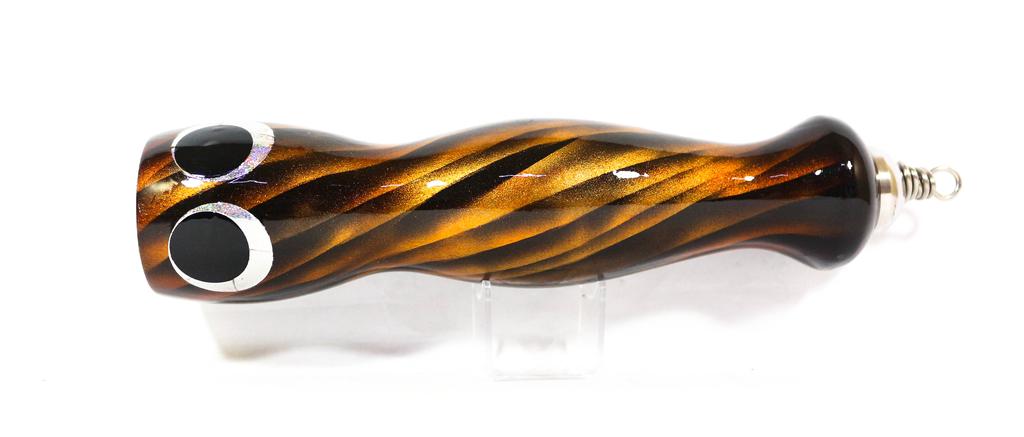 Распродажа Деревянная хлопушка желе плавающая 220 мм 140 грамм полоса бронза (1070)