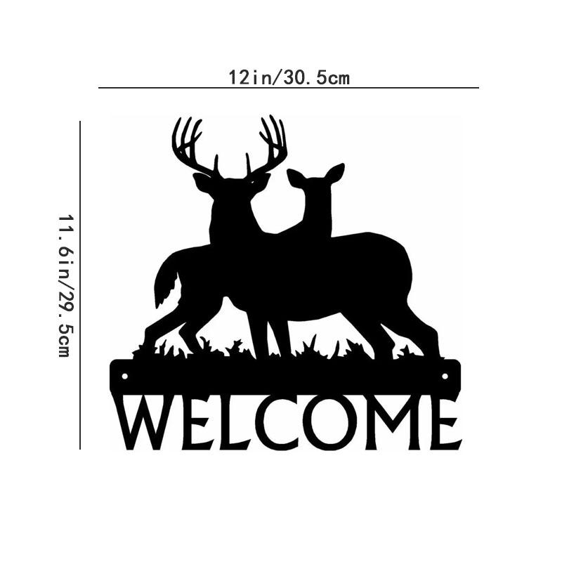 Deer Buck Artwork Shape Wall Stickers Family Shape Welcome Sign Artwork Ideal for Wildlife Enthusiasts and Home Decor