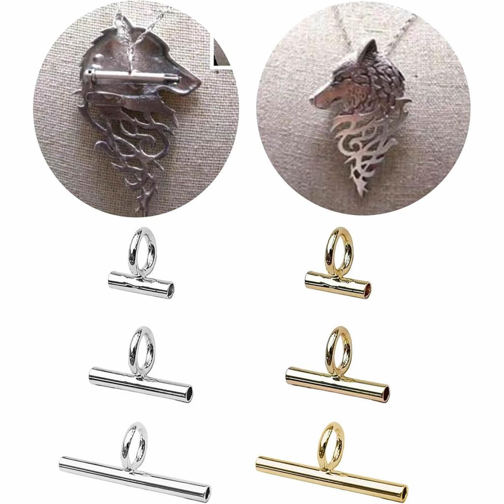 Elegant Silver Brooch Converter Metal Texture for Creating Fashionable Pendant Necklaces from Various Brooch Designs