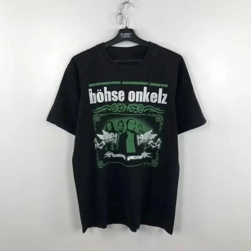 Ненавидимый Проклятый Обожаемый II Böhse Onkelz Печать по периферии Летние футболки оверсайз Хлопковые мужские и женские футболки