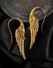 Серьги-подвески 'Крылья ангела' с преувеличенными подвесками и крючками из сплава