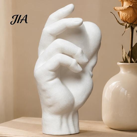 Minimalist Home Accents Hand Holding Heart 3D Printed Figurine, Modern Sculptural Desk Decor, Romantic PLA Sculpture for Gifts Accent Shelf Nightstand