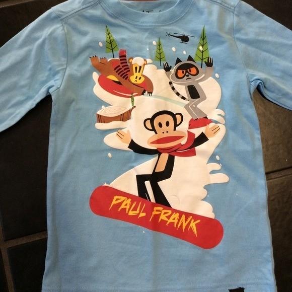 Paul Frank Обезьяна Катается на лыжах Ретро Графика Унисекс Футболка Подарок для Фаната S-5XL