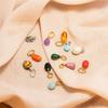 New stainless steel 12-month birthstone pendant, DIY handmade accessory, gold-plated