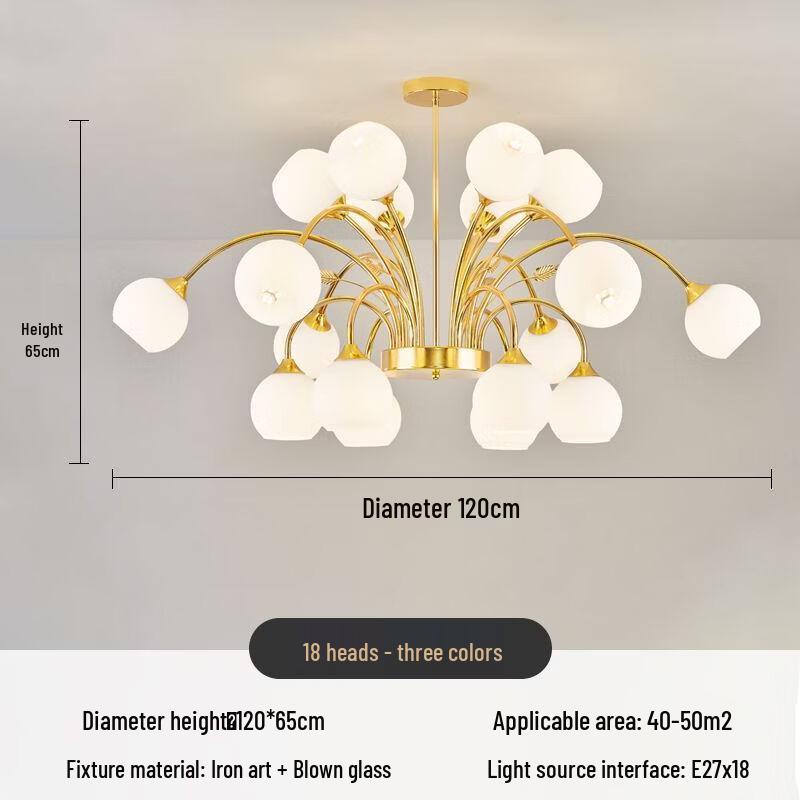 NuFeng Modern Chandelier with 18 Glass Shades
