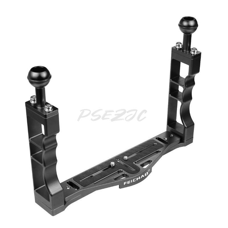 Алюминиевый сплав Двуручный Diving Bracket DSLR Микро-однокамерный Motion Camera Регулируемый Двуручный кронштейн