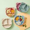 1pc 20x20x3cm Cute Bear Baby Food Supplement Tableware - Food Grade Silicone Suction Cup Dinner Plate Fall-proof Food Bowl