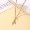 New Mermaid Fish Tail Pendant Necklace Women Full Zircon Light Luxury Niche Premium Versatile Collarbone Chain Jewelry Gift