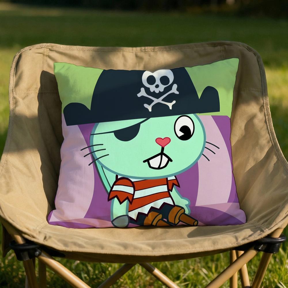 Nutty Happy Tree Friends Cushion Cover Soft Reversible Durable Pillow Cover MultiScene Use for Home Car Daily Comfort