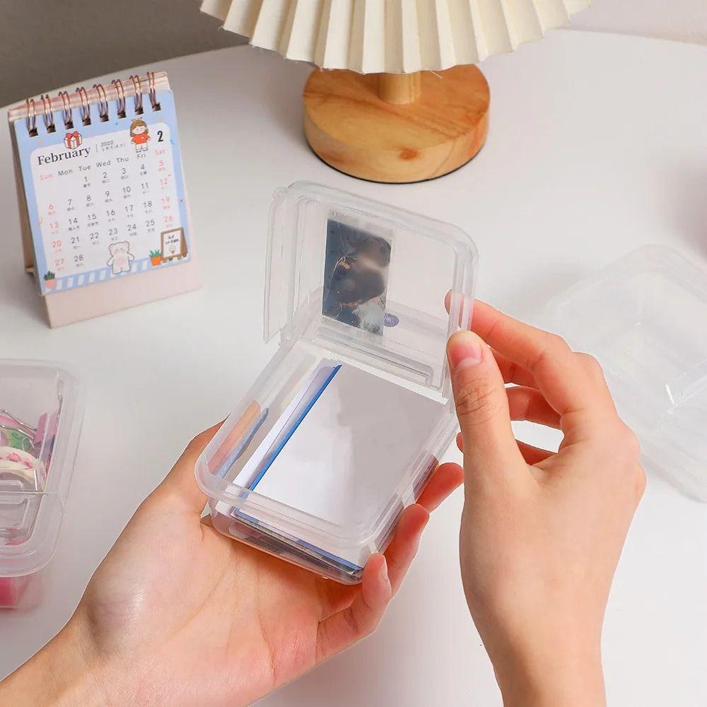 Small Card Film Storage Box Transparent Photocard Collection Case Flip Lip Card Holder Box DIY