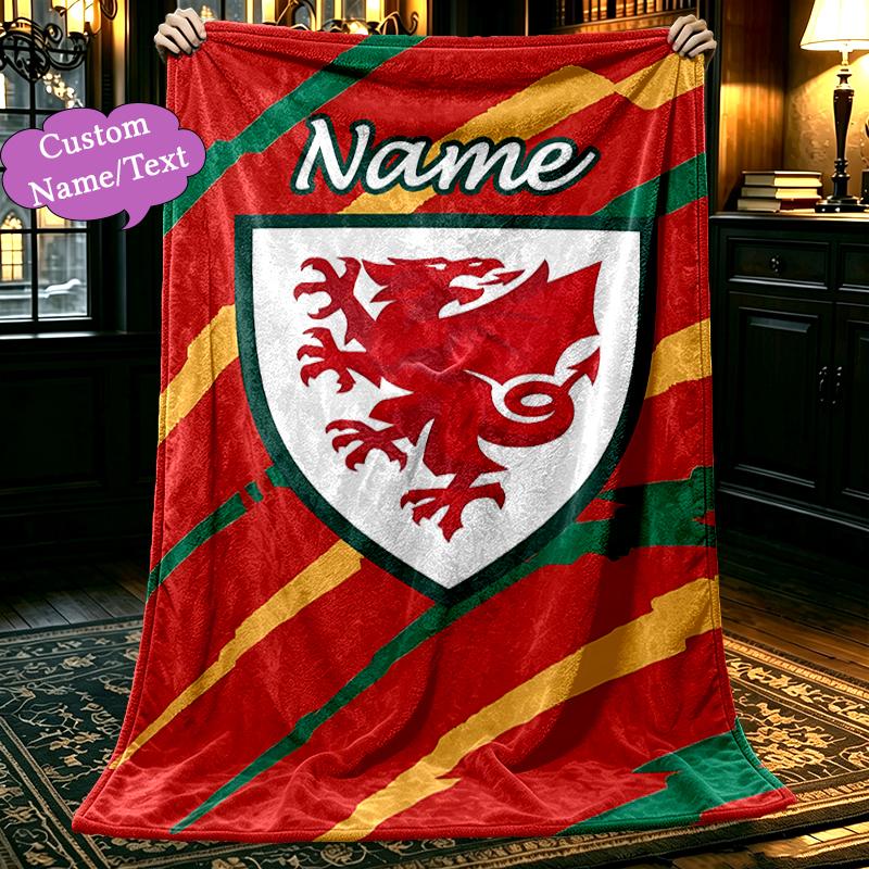 1pc Easy-Care Wales National Football Team (2) Blanket, Perfect for Couch, Bed, Home, Travel and More, Warm and Durable Printed Blanket