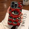 Fashion Spooky Scary Red Eye Silicone Case For iPhone 15 14 13 12 11 Pro Max Mini 7 8 Plus X XR XS Max Shockproof Soft Cover