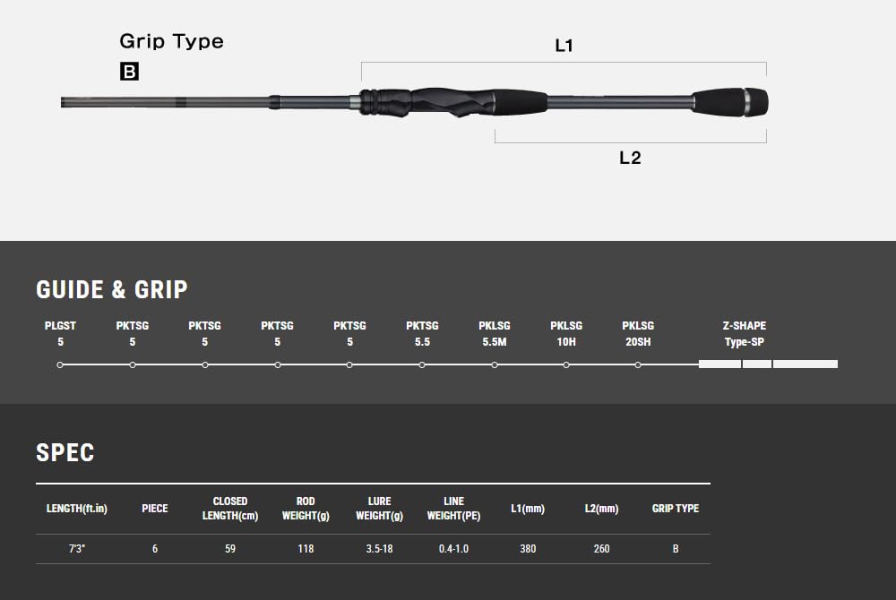 Tailwalk Chinning Rod SSD B-BREAMER S73ML/SL-T