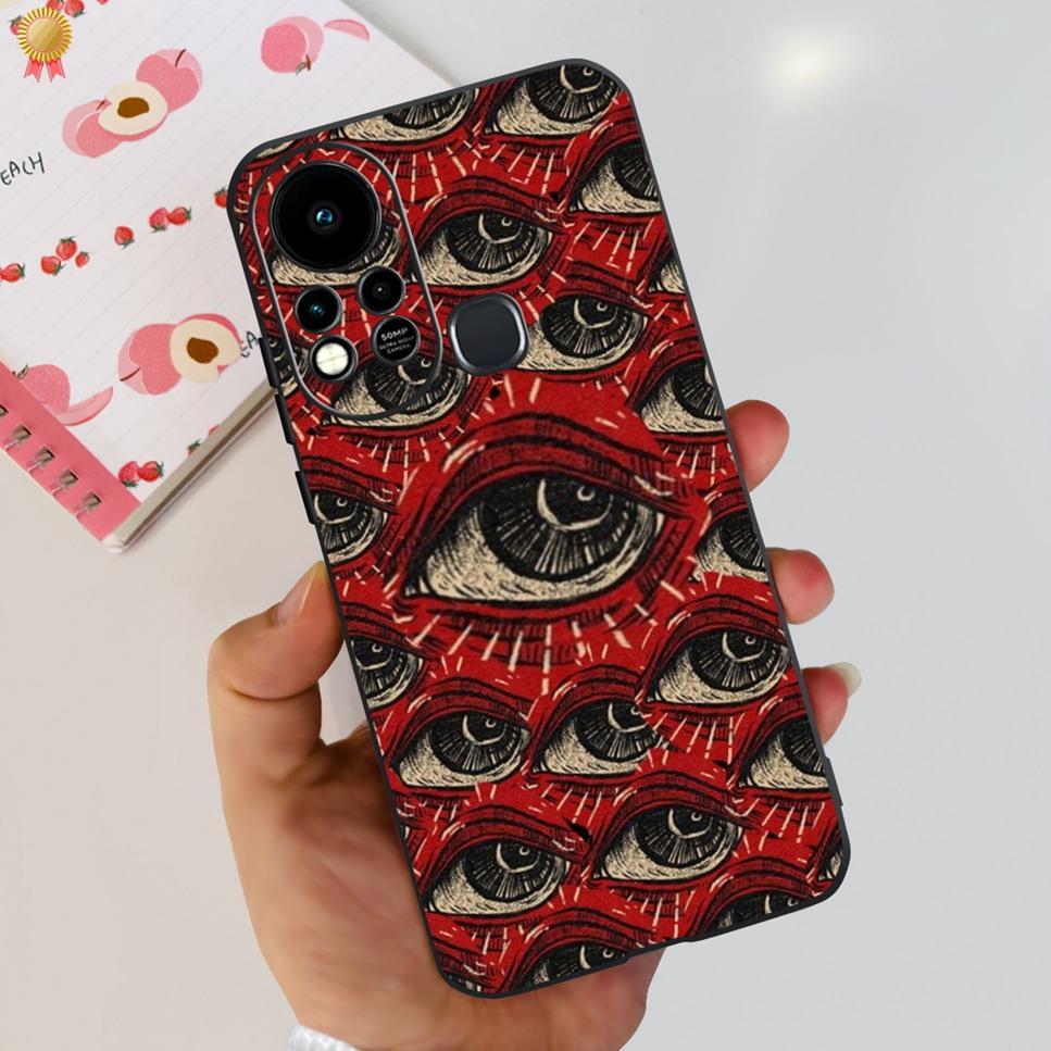 For Infinix Hot 11s Case Back Cover Clear Cute Cat Black Soft Silicone Coque For Infinix Hot11S Hot 11S Phone Case Bumper Fudna