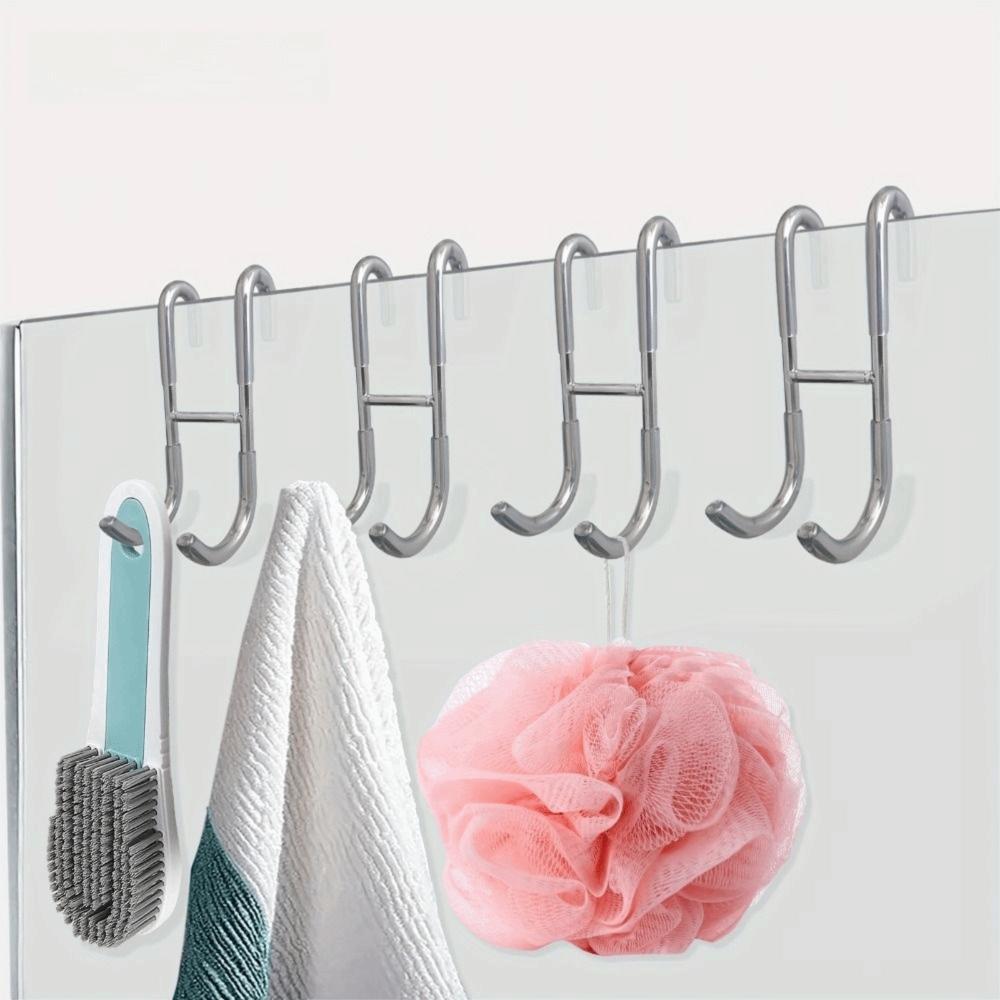 No-Drill Bathroom Hanger Heavy Duty Hanging Towel Rack Portable Door Towel Organizer Shower Door