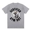 Сертифицированная футболка 'Gym Rat' Pump Cover Фитнес Мышь Унисекс Одежда Графические Футболки Унисекс Хлопок Большемерные Футболки с коротким рукавом