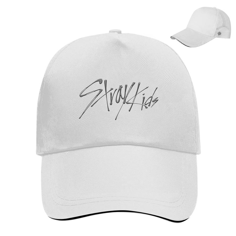 Stray Kids Бейсболка с принтом букв Унисекс Шляпа Сетчатая задняя часть Дышащая Кепка-snapback Повседневная Спортивная Для улицы Защита от солнца Хип-хоп Уличная одежда Шляпа