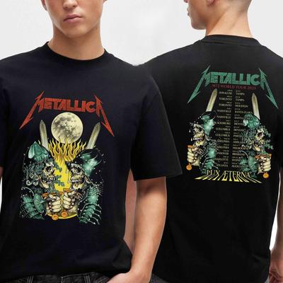 Metallica Lux Aeterna M72 World Tour Дата 2025 Двусторонняя футболка Мужская и женская одежда Бренд Топы Уличная одежда