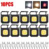 30PCS Mini LED Keychain Flashlight Multifunctional Portable Pocket COB Camping Light USB Charging Work Lights Fishing Lanterna