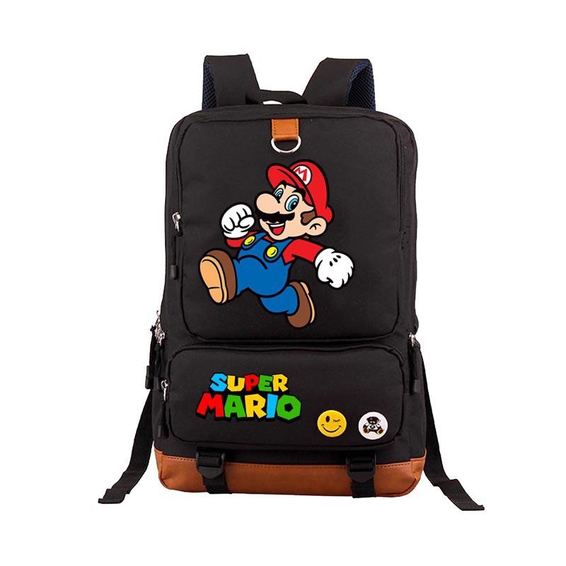 Super Mario Backpack Student School Bag Teen Backpack Men's and Women's Casual Backpack Computer Bag