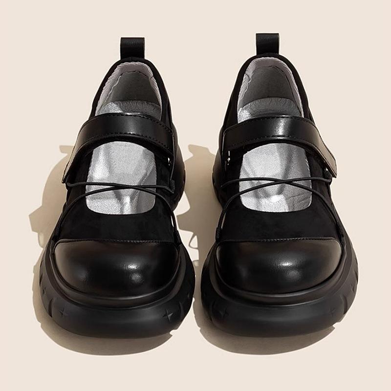 Туфли Мэри Джейн в стиле ретро Ruoji женские 2025 лето новая маленькая платформа для увеличения роста модные повседневные универсальные одинарные туфли