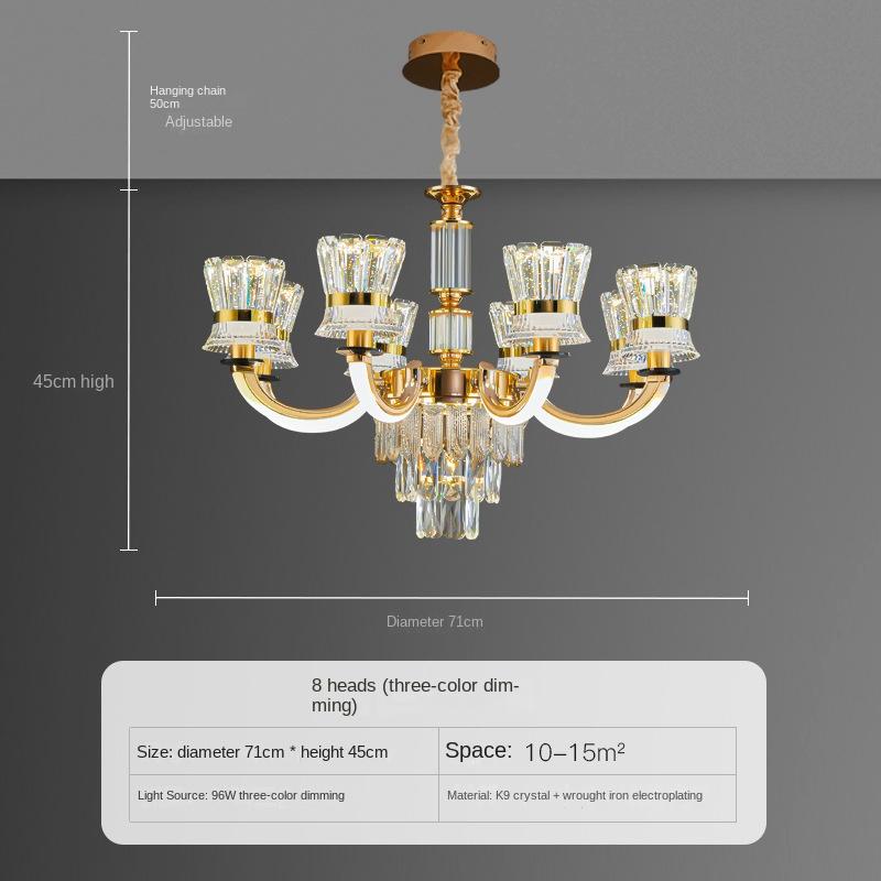 Хрустальная люстра для гостиной, современная простая атмосфера, для спальни, столовой, для гостиной, люстры