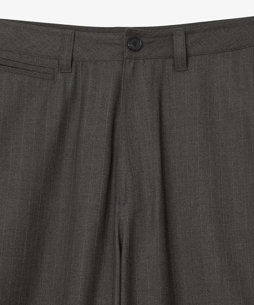 MILLO ARCHIVE [Ma X Derek] Len Stripe Curve Pants [Ash Brown]