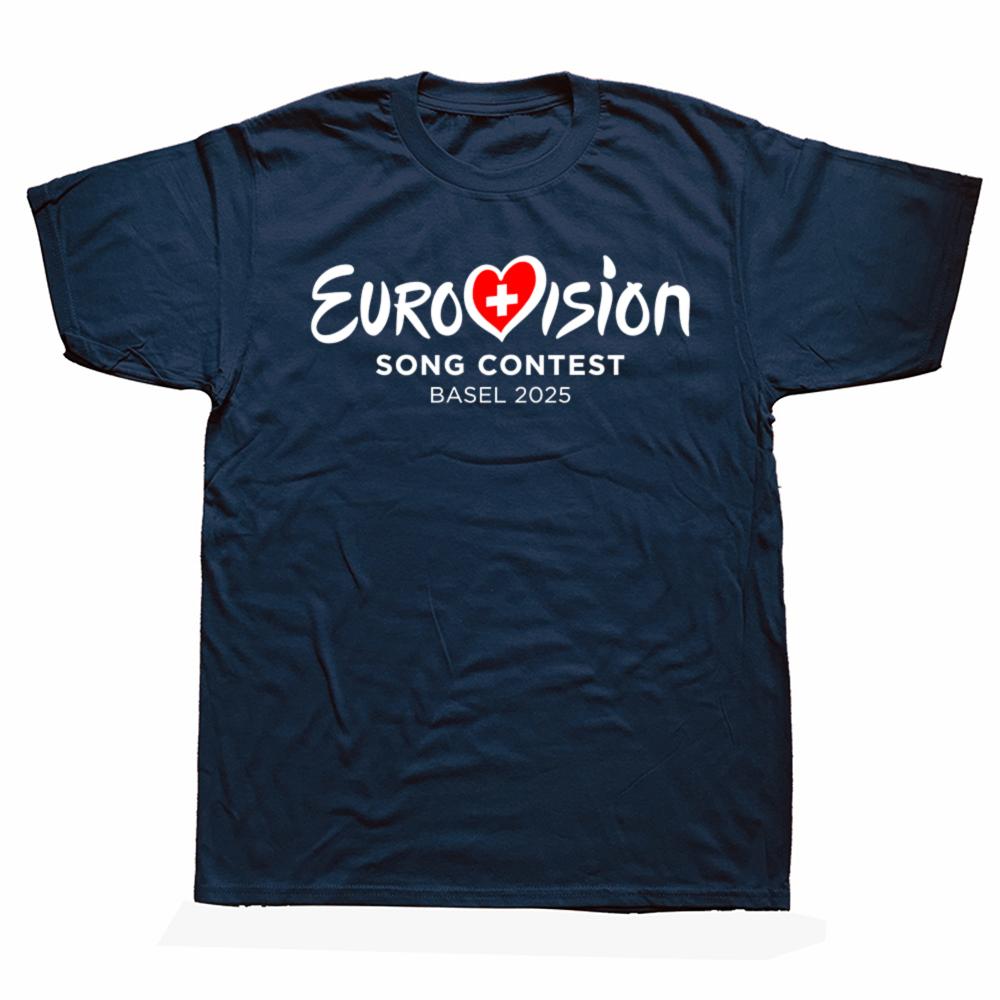 Funny Eurovision Song Contest BASEL 2025 Graphic T-shirts Men Women's Fashion Casual Tshirt 100% Cotton Loose Oversized T Shirt