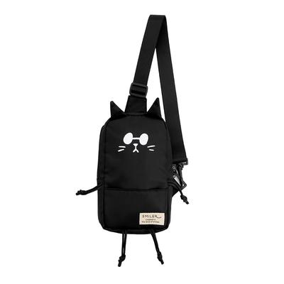 Сумка-слинг CAT MINI BUDDY BAG Наплечная сумка Детская Одноплечевая сумка Сумка через плечо Маленькая Мини Женская Мужская Наплечная сумка Легкая [SMILER] (черный)