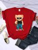 Футболка Fashion Teddy Bear Rich Woman Street Hip Hop с короткими рукавами, индивидуальная футболка Hip Hop с круглым вырезом, дышащая, летняя футболка