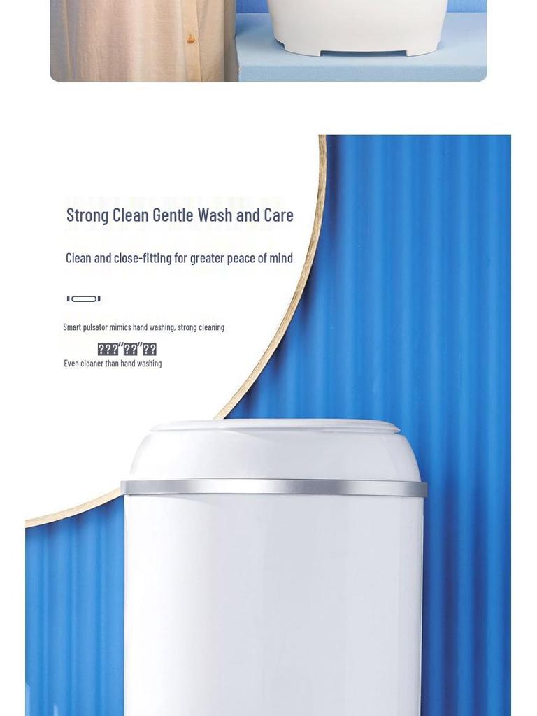 Компактная полуавтоматическая мини-стиральная машина с синим светом и функцией отжима