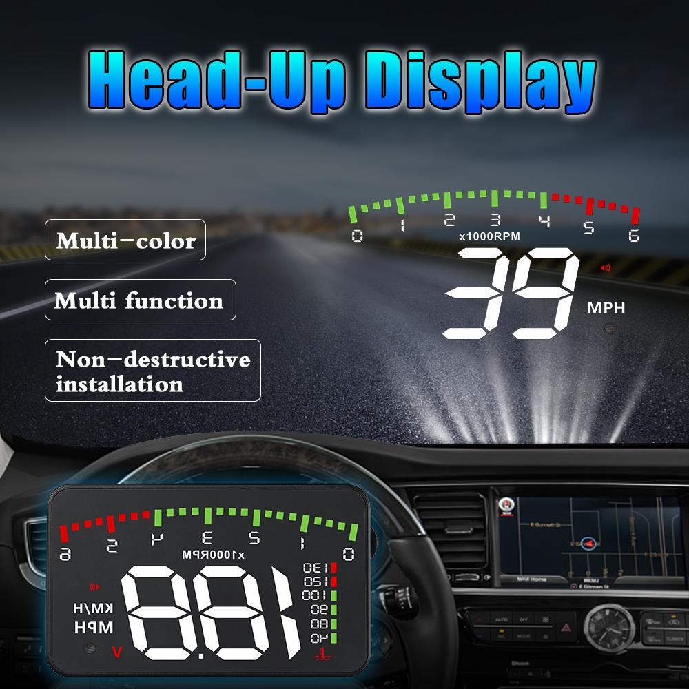 A900 Автомобильный проекционный дисплей Авто HUD Автомобильный проектор Дисплей С сигнализацией EOBD OBD2 Спидометр Лобовое стекло Электронные автомобильные аксессуары