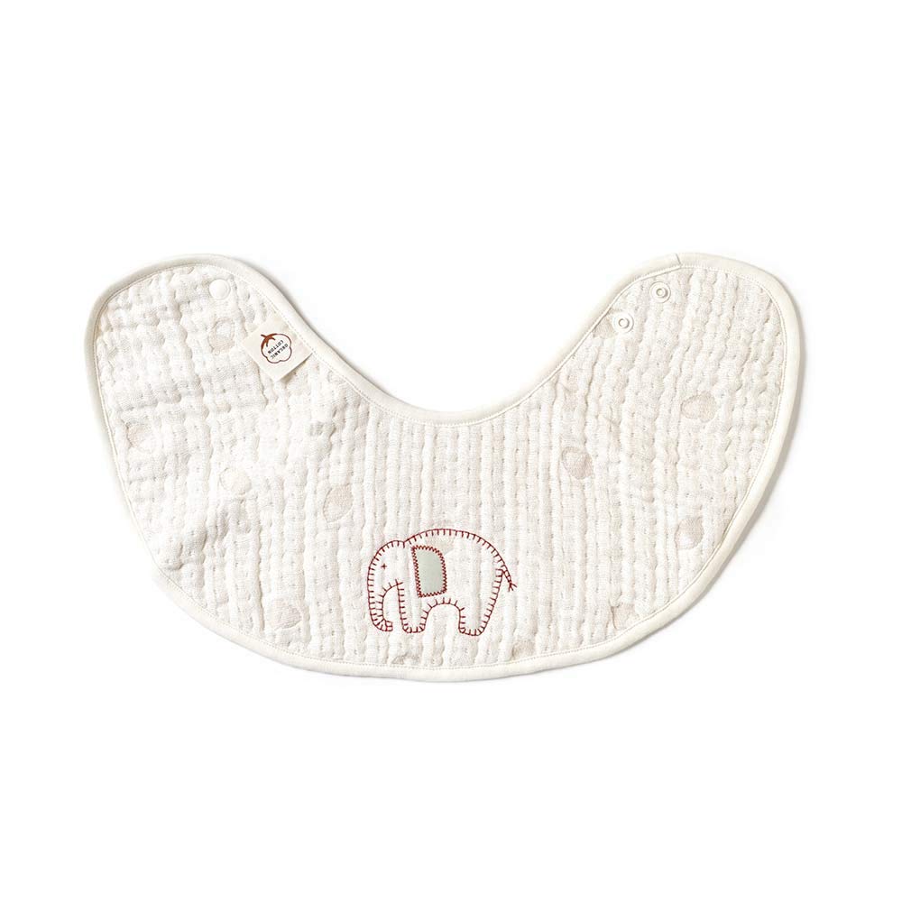 10mois Hoppetta Fufuku Gauze BIB BATON Guri Beige 20211000 - (6-ply Gauze)