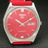 Seiko 5 AUTOMATIC 6319A VINTAGE JAPAN MENS RED COLOR DIAL WATCH A701528-5 R206b-a701528