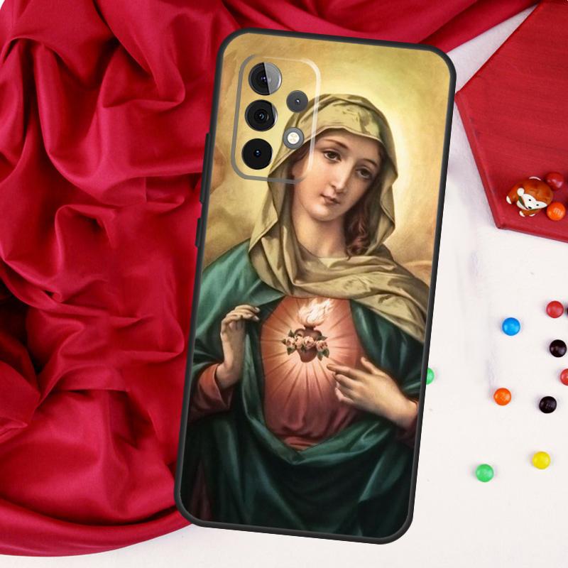 Чехол для Samsung Galaxy A56 A36 A26 A16 A05 A06 A22 A32 A52 A54 A34 A14 A55 A15 A53 A33 A35 с изображением Девы Марии