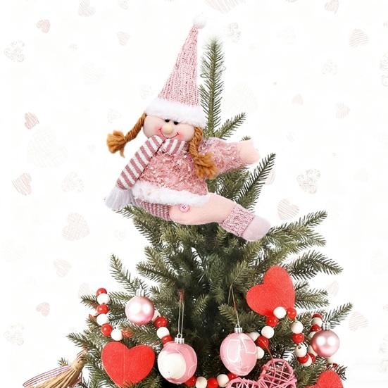 Yousheng Розовый Снеговик Подхват для Штор Плюшевая Пряжка для Штор Снеговик Мультяшный Держатель для Штор для Праздничного Домашнего Окна Украшение на Верхушку Елки