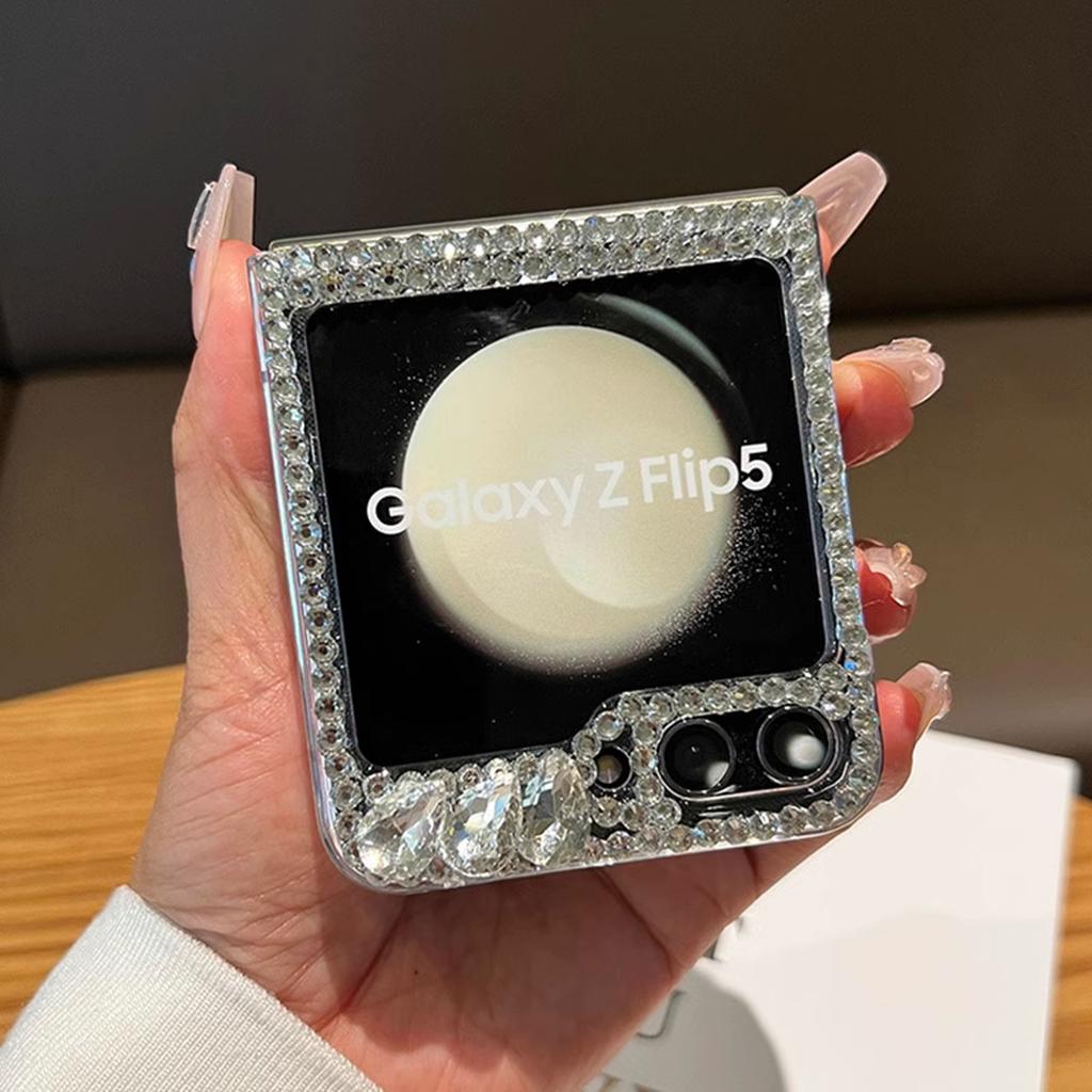 Fashion Bear Love Full Screen Crystal Folding Phone Case for Samsung Galaxy Z Flip 6 5 4 3