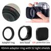 Металлический квадратный бленда для объектива камеры Совместим для Nikon16-50 Canon Sony Fuji15-45/35f2 Универсальный фотоаксессуар 52/43/46/39мм