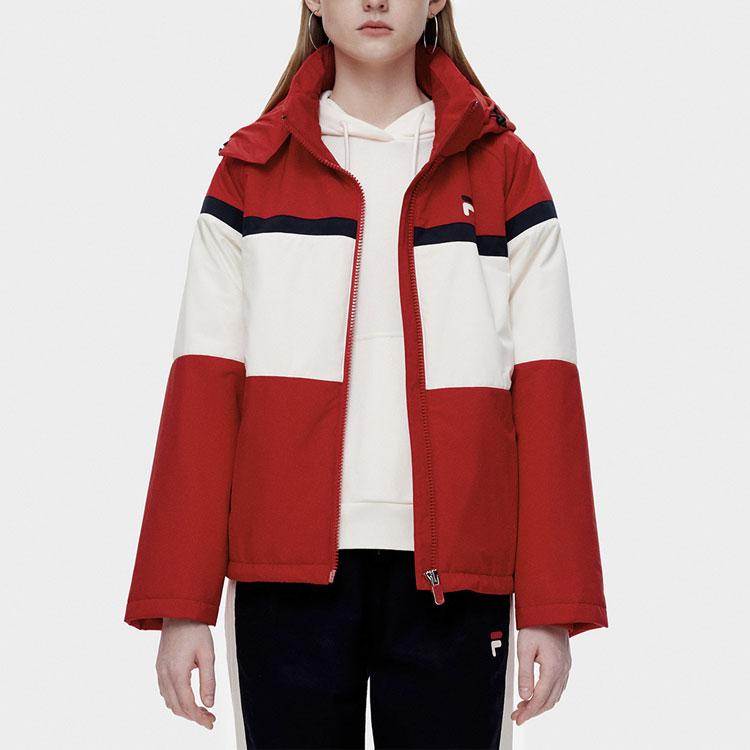 Fila Fusion Женская куртка-толстовка с капюшоном на молнии с вышивкой логотипа в стиле колор-блок T11W313904F-RD