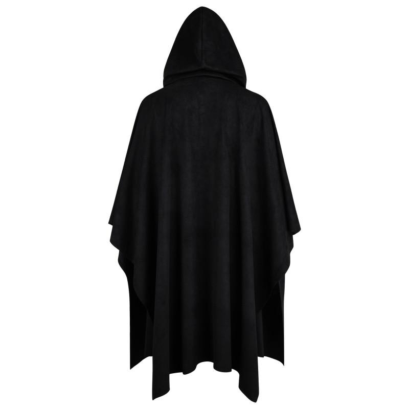 Medieval Mens Hooded Cloak Renaissance Cosplay Halloween Party Costume