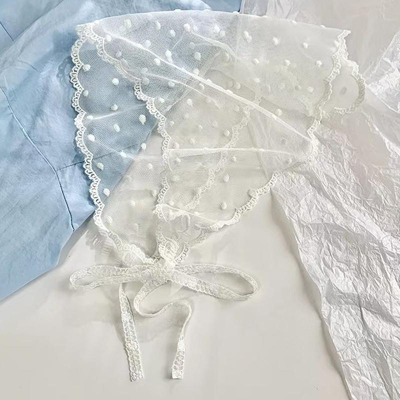 Sweet Triangle One-Piece Belted Overlap Lace Skirt Apron  Lace Trim Half Skirt Butt Curtain Spring Headscarf Accessories