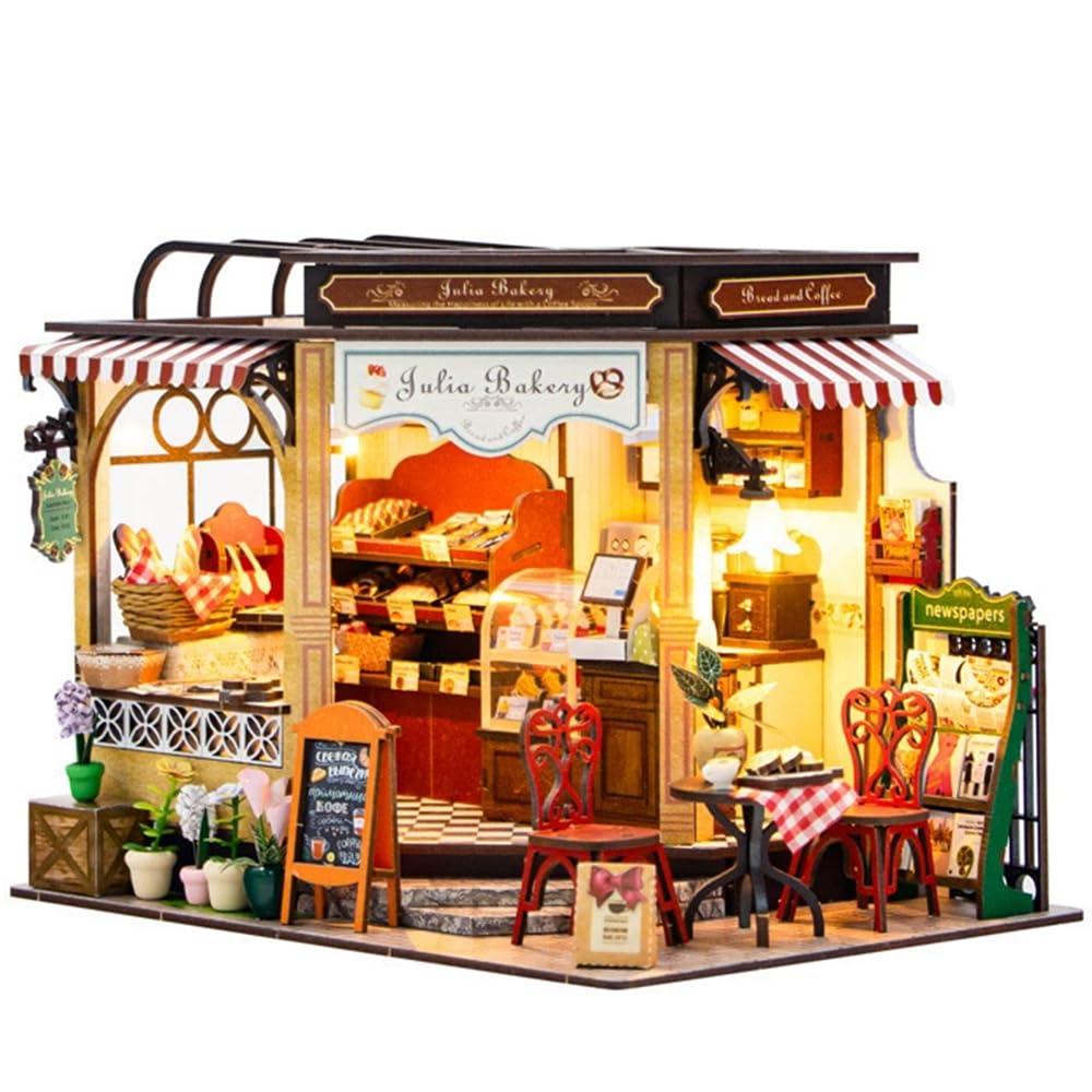 (t-FREAK) Dollhouse DIY Kit Set Miniature Bakery Julia Bakery