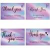 10-50pcs Thank You Cards for Supporting My Small Business Holographic Rainbow Card for Retail Store Goods Customer Package card