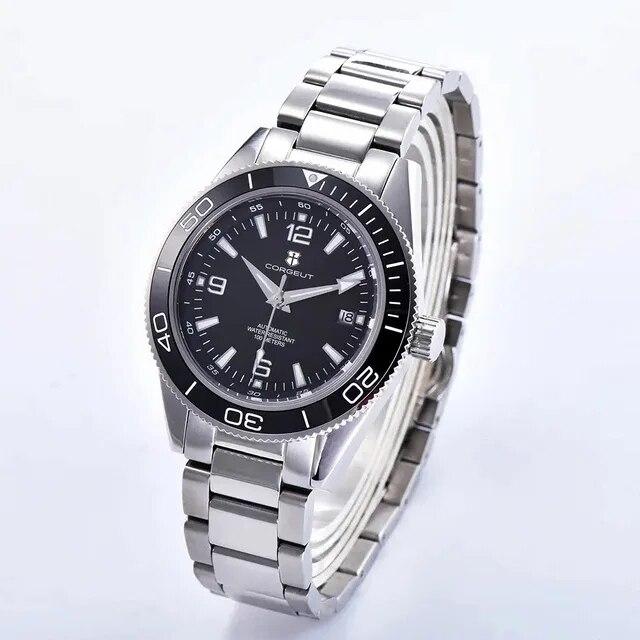 Керамический безель 100, водонепроницаемые роскошные мужские часы Corgeut, 41 мм, сапфировые механические часы для дайвера, автоматические наручные часы NH35