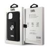 Karl Lagerfeld Gripstand Saffiano Karl & Choupette Pins - Etui Iphone 15 Plus (Czarny)